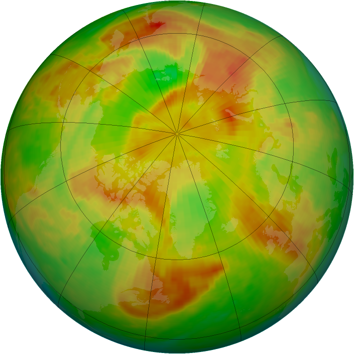 Arctic ozone map for 29 May 1980